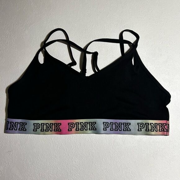 PINK by Victoria’s Secret Rainbow Logo Sports Bra | Size XL - Picture 1 of 4